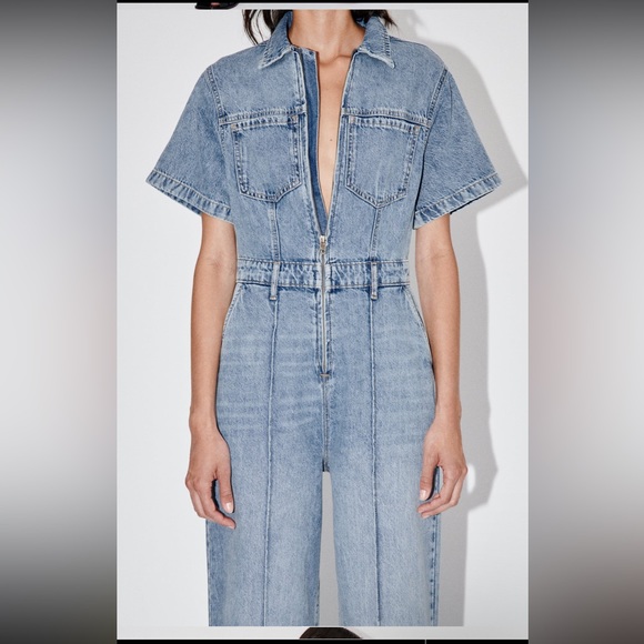 Zara full length denim jumpsuit - Picture 6 of 13